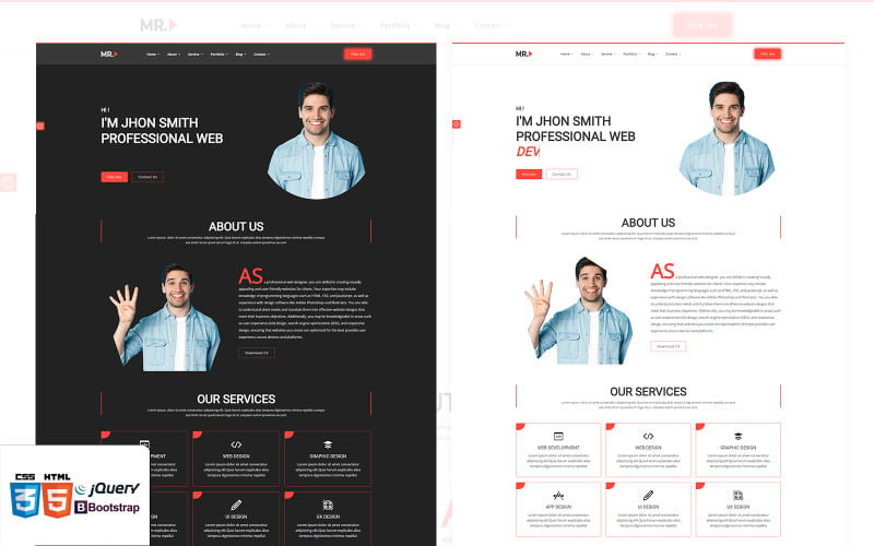 Mrmurad – Személyes portfólió és Resume Responsive Website Template