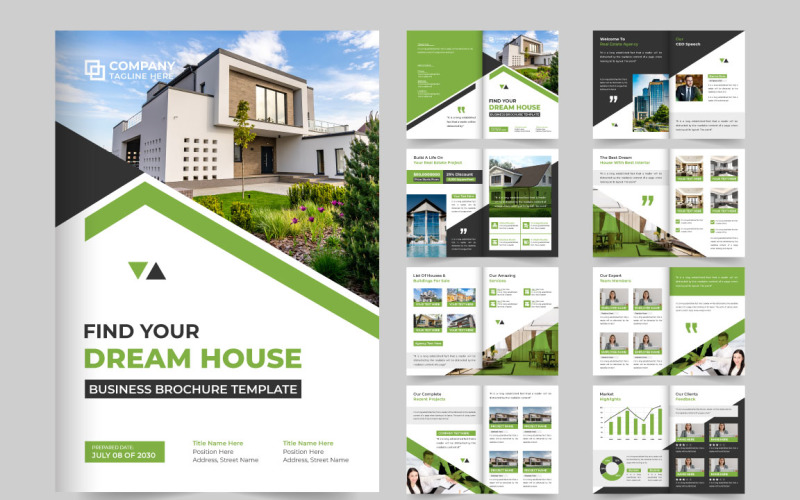Дизайн шаблона брошюры о продаже дома
