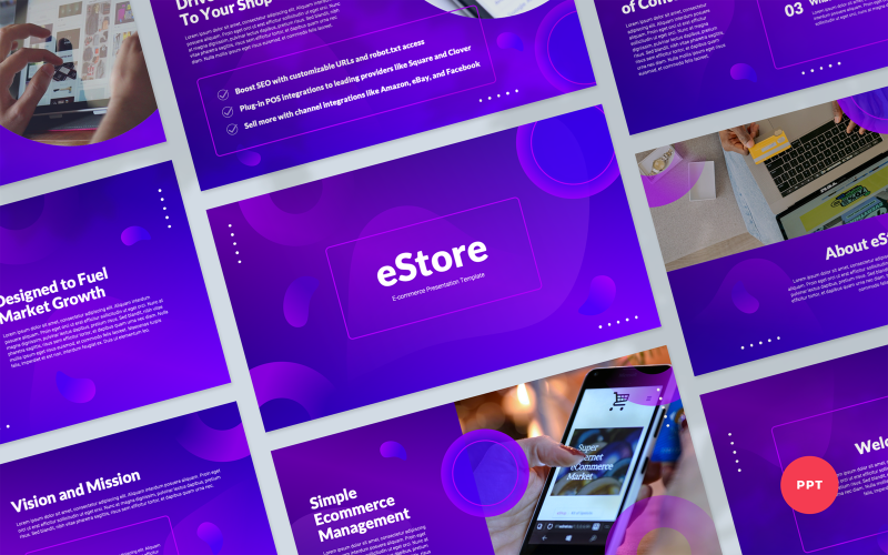 eStore - E-commerce PowerPoint prezentační šablona