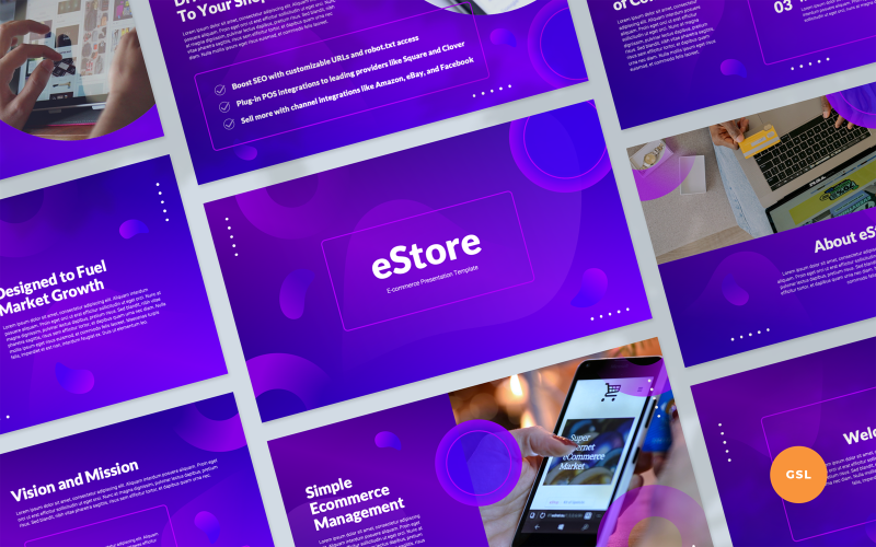 eStore - E-handelspresentation Google Slides Mall