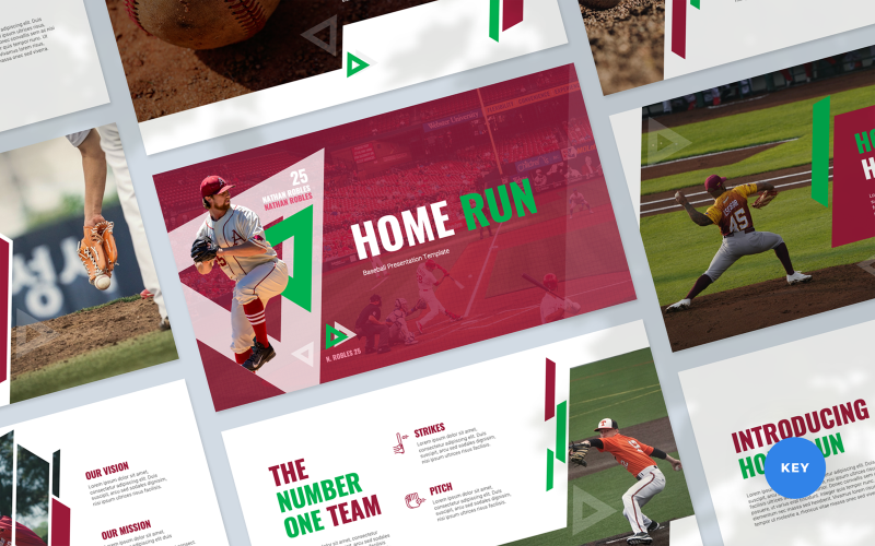 Home Run - Бейсбольная презентация Keynote Template