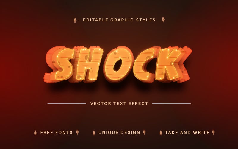 Shock - Editable Text Effect, Font Style