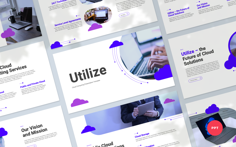 Utilize - Cloud Computing Prezentace PowerPoint šablony