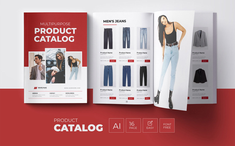 Modèle de catalogue de produits polyvalent et de catalogue de mode