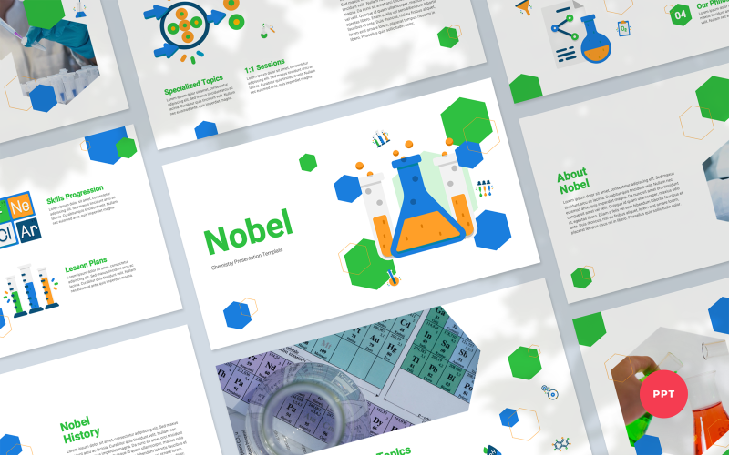 Nobel - Chemie-Präsentation PowerPoint-Vorlage