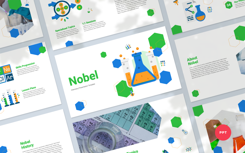 Nobel - Modelo de PowerPoint de apresentação de química