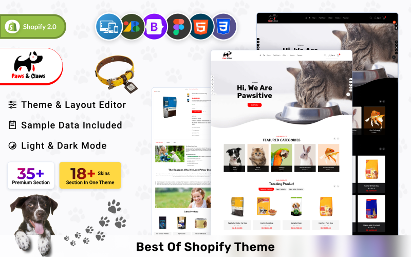 Paws爪- Pet and Animal Care shopify |宠物护理和食品shopify | Shopify-besturingssysteem 2.0