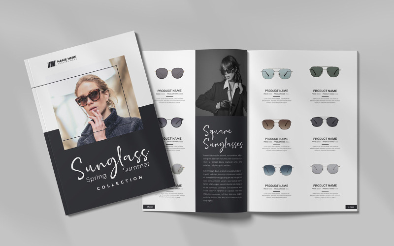 Design katalogu slunečních brýlí