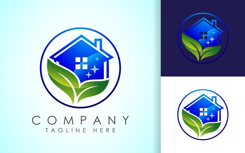 Création de logo de service de nettoyage de maison3