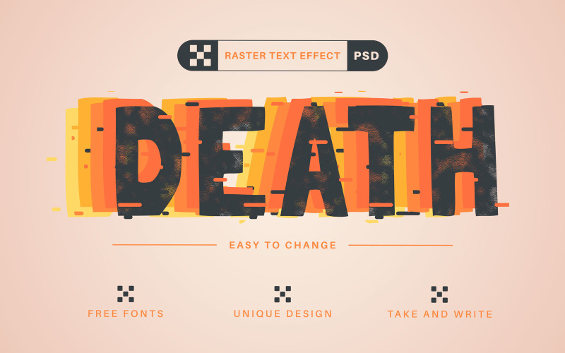 Death - Editable Text Effect, Font Style