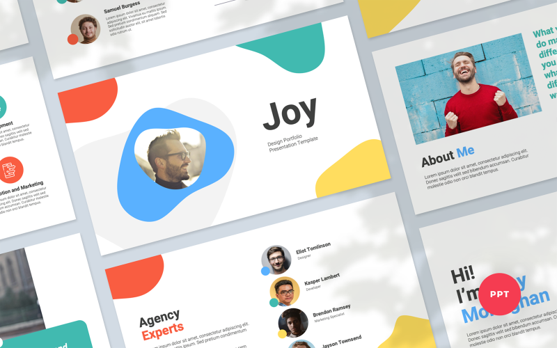 Joy - Plantilla de PowerPoint para presentación de portafolios de diseño
