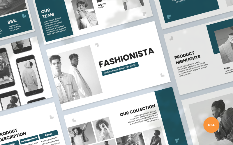 Fashionista – divatmárka Google Slides-bemutató