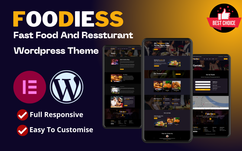 Foodiess Fast Food And Resturant Thème Wordpress entièrement réactif