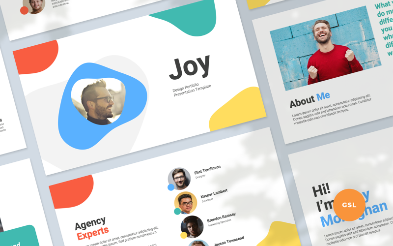 Joy - Дизайн Презентации Портфолио Шаблон Google Slides