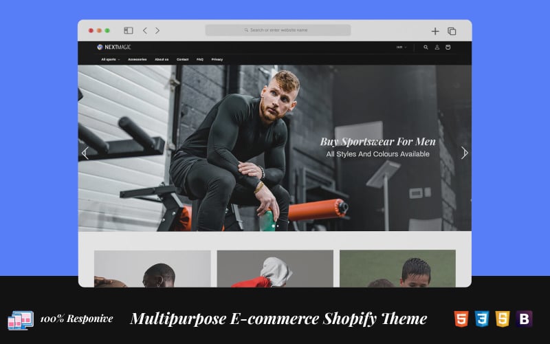 Nextmagic Shopify Theme für Sport & Fußball, Golf, Tenniszubehör