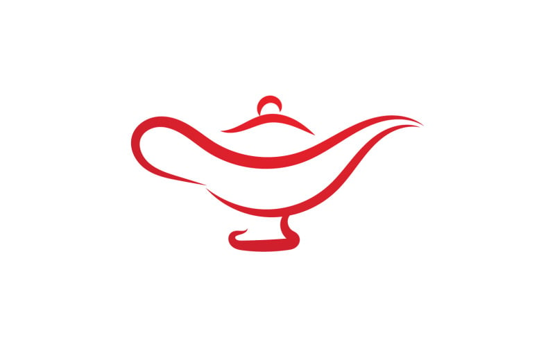 Magic Lamp Aladin Djin Logo Vector Design Element V16