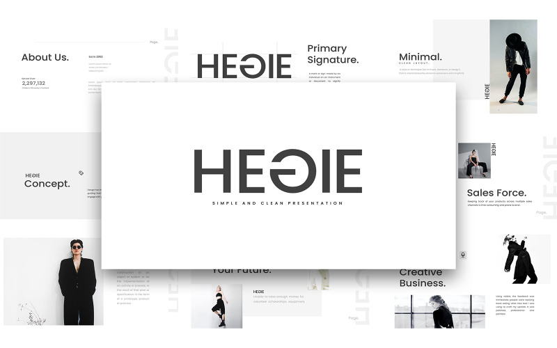 Hegie Minimalny szablon Google Slides