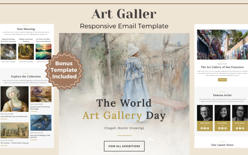Galleria d'arte - Modello di email reattivo