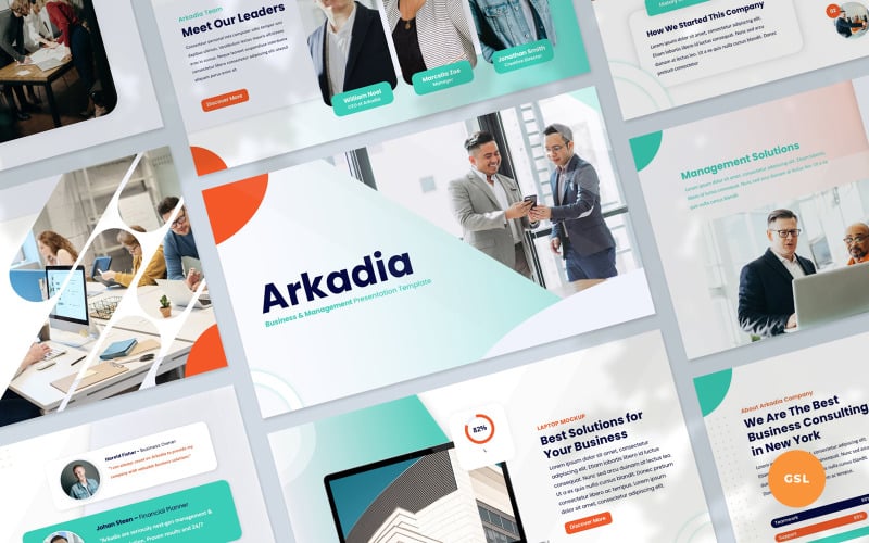 Arkadia -商业和管理演示谷歌幻灯片模板