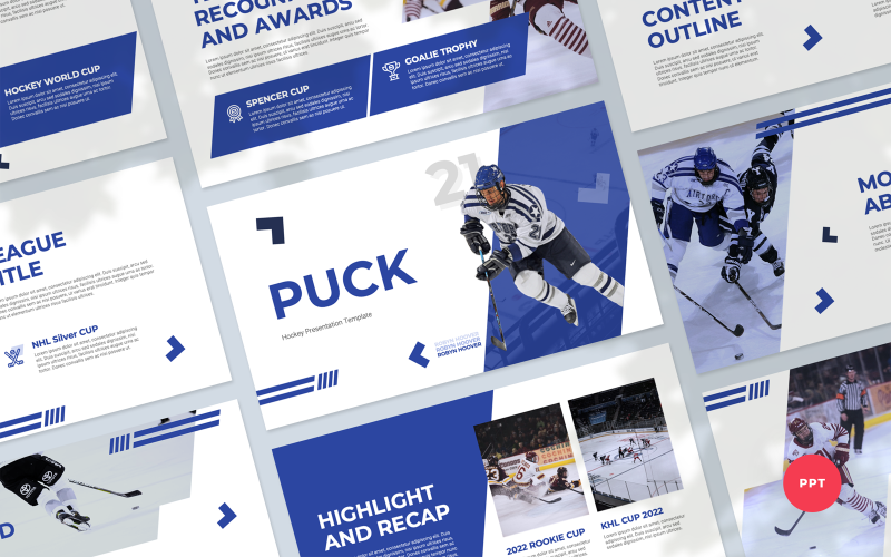 Puck - Google Slides-sjabloon voor hockeypresentaties