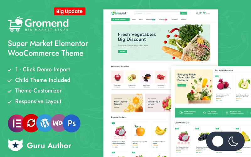 Gromend – Responsive Theme für Supermarktelement oder WooCommerce