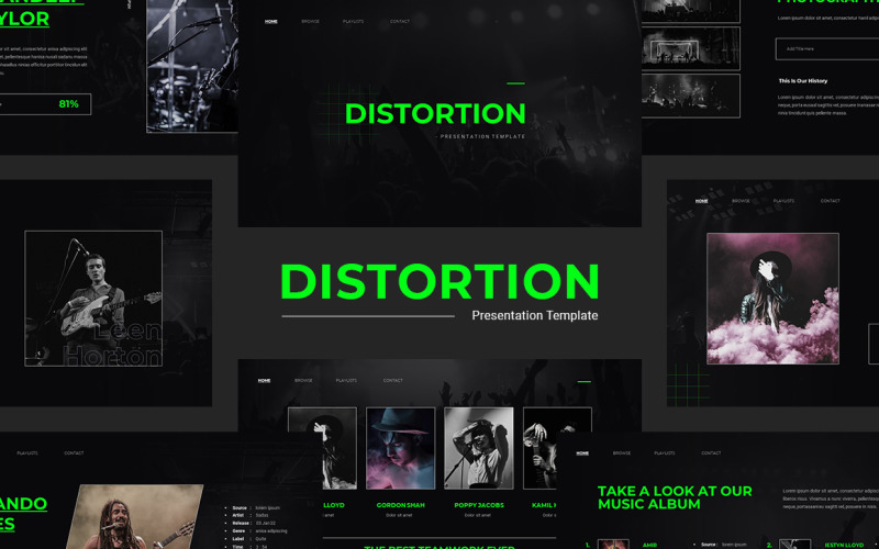 Distorsión - Plantilla de PowerPoint de música