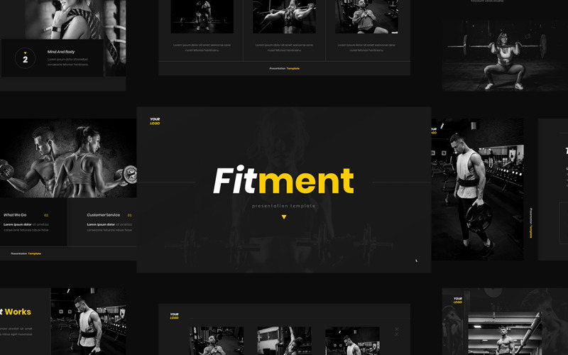Fitment - Fitness Powerpoint sablon
