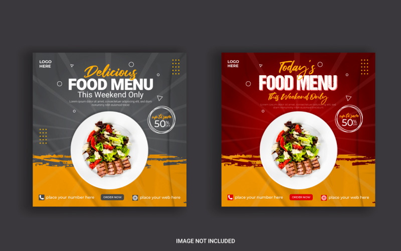 餐饮企业营销社交媒体帖子或网页横幅模板设计思路