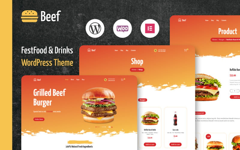 Beef - Fast Food & 餐厅WooCommerce主题