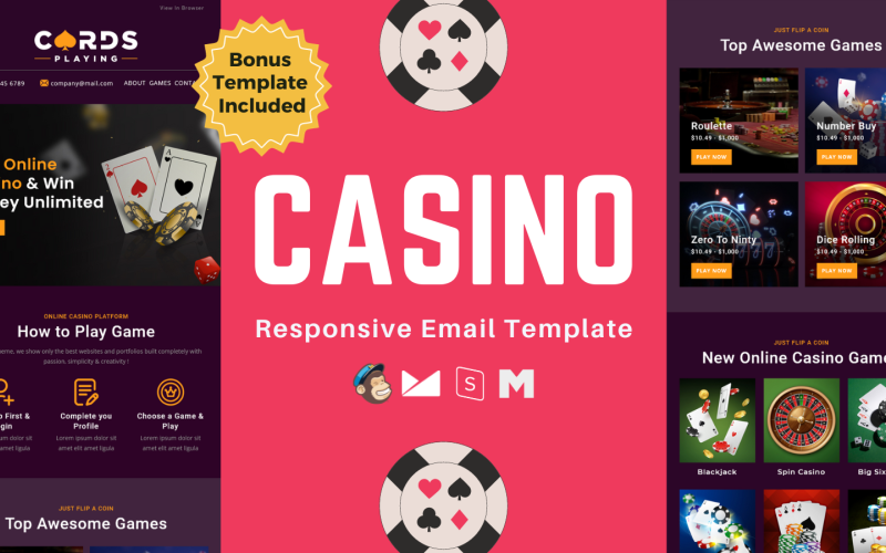 Kasinospel – Responsiv nyhetsbrevsmall för e-post