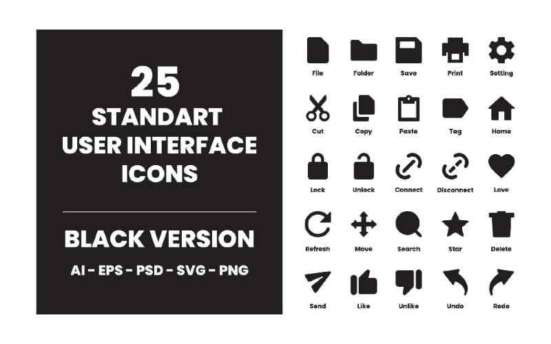 200 icônes d'interface utilisateur standard