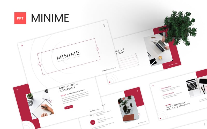 Minime - Pitch Deck Шаблон Powerpoint