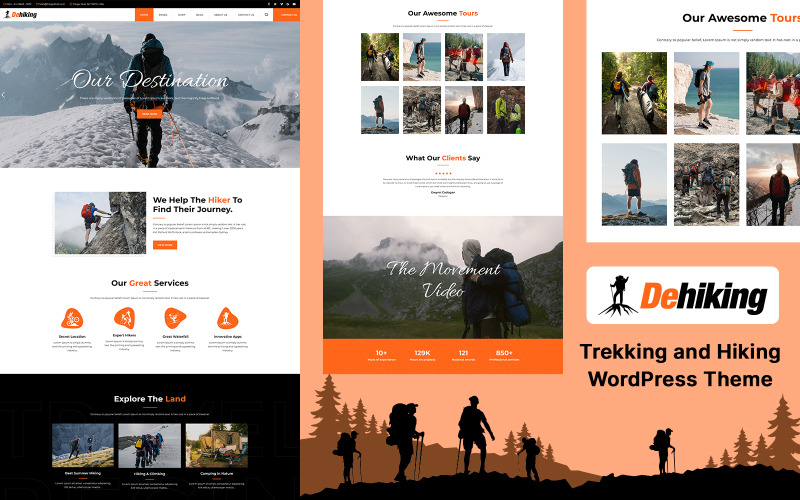 Dehiking - 散步s, Camping e Guia de Montanha Tema WordPress