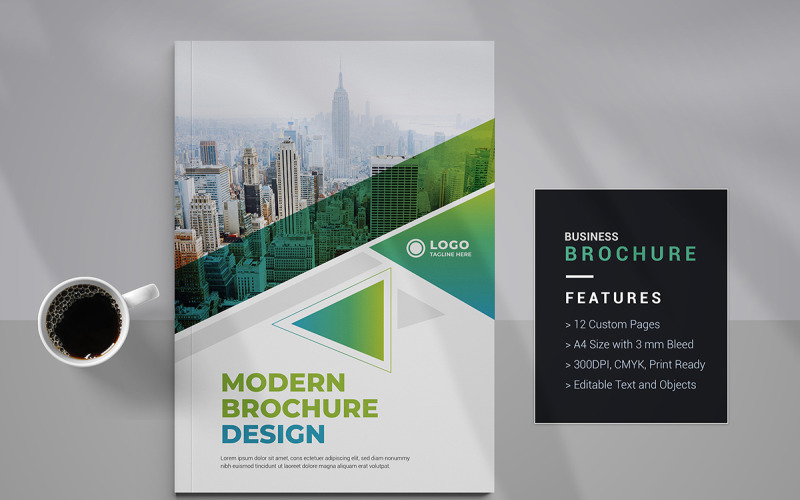 Business brochure template and 12 page brochure editable template.