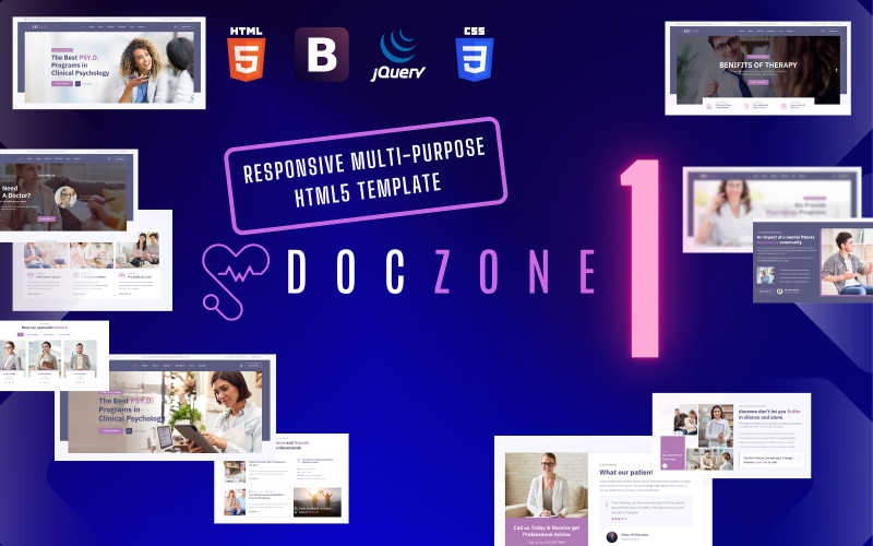 DocZone - Responsieve multifunctionele HTML5-sjabloon