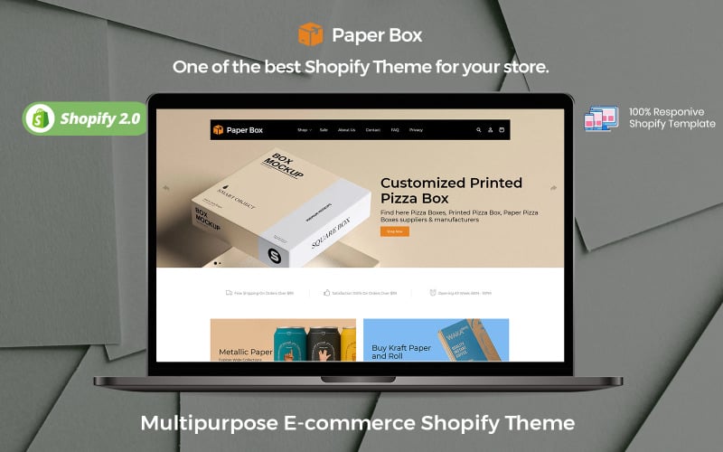 纸盒印刷-牛皮纸书Shopify OS 2.0-thema