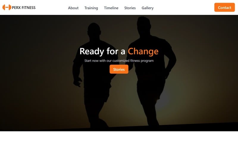 Perx -清洁顺风HTML页面上的健身模板