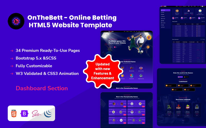 OnTheBett - Modelo de Site HTML5 para Apostas Online