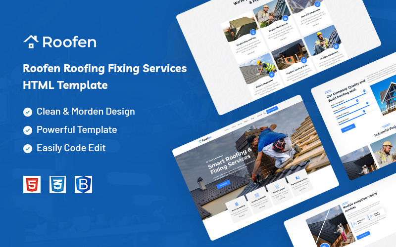 Roofen - Sjabloon voor website voor dak- en reparatiediensten