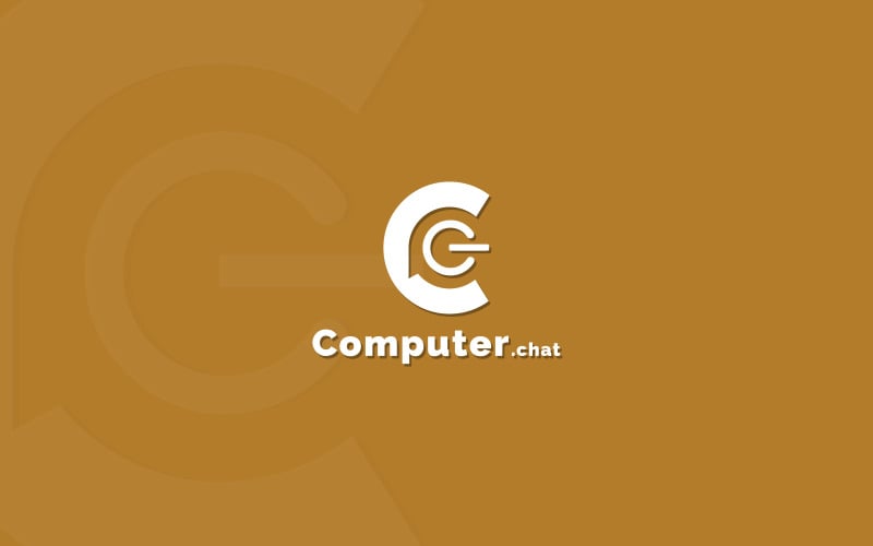 Diseño de logotipo de chat de computadora