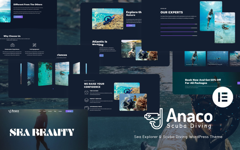 Anaco — тема WordPress для морских исследователей и подводного плавания