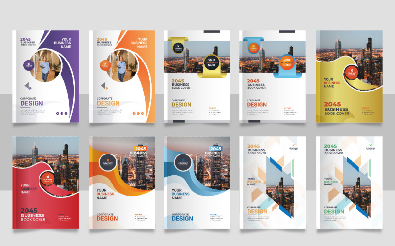 Corporate business bok design årsrapport eller broschyr försättsblad