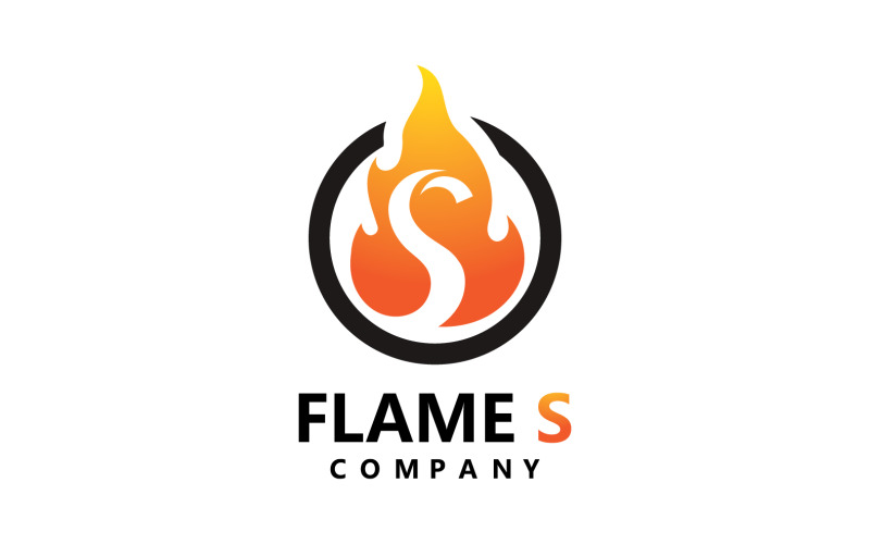 Flame torch campfire logo vector template design v1