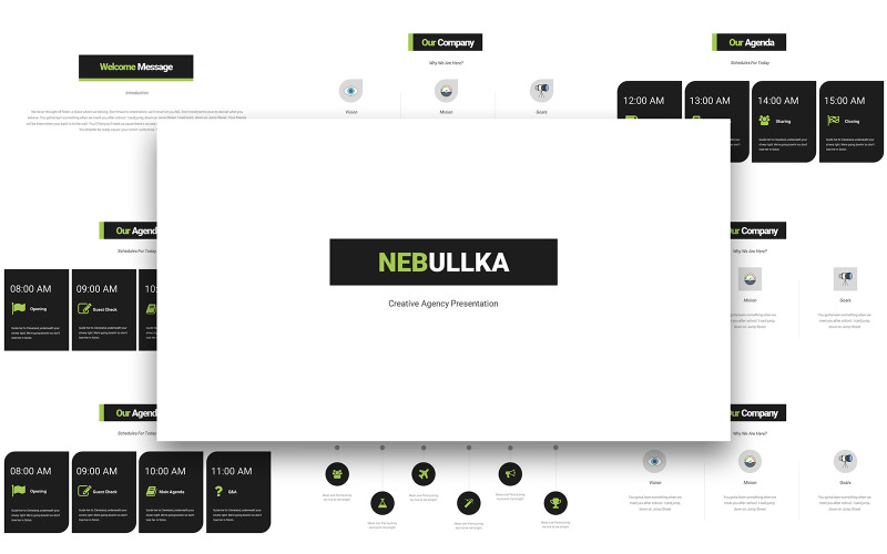 Modello di presentazione Google aziendale di Nebullka