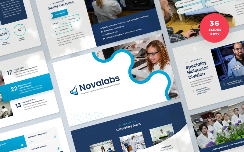 Novalabs - Laboratuvar ve Bilimsel Araştırma Sunum Şablonu