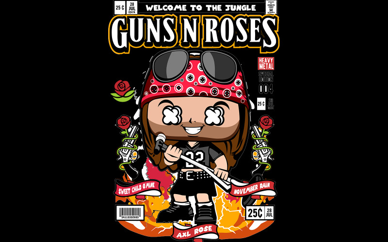 Desenho animado Guns Rose 的音乐 Show