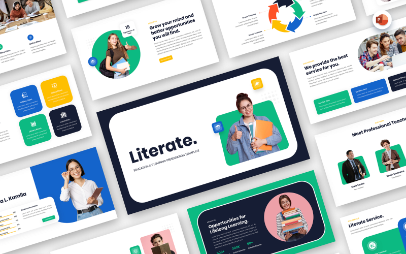 Literate - Education & E-Learning PowerPoint šablona