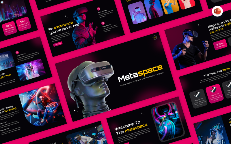 Metaspace - Virtual Reality och Mataverse Powerpoint-mall
