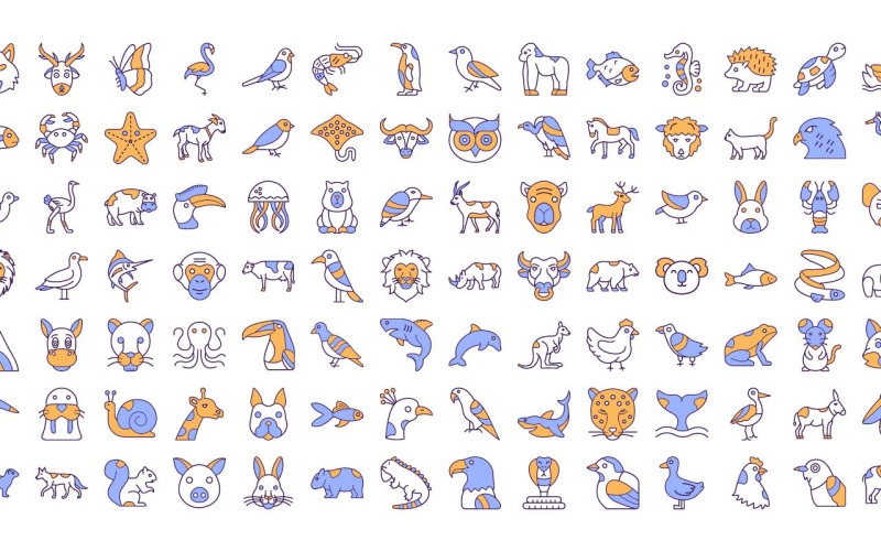 Pack d'icônes animaux et oiseaux | IA | EPS | SVG