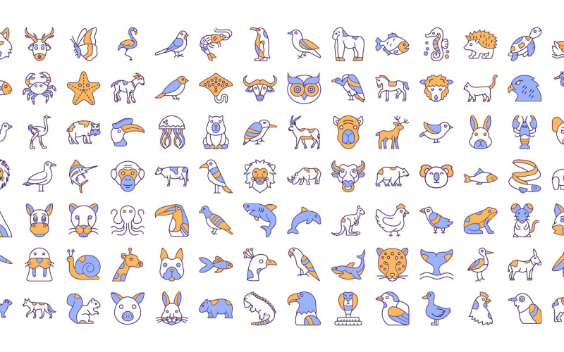 Paquete de iconos de animales y pájaros | IA | EPS | SVG